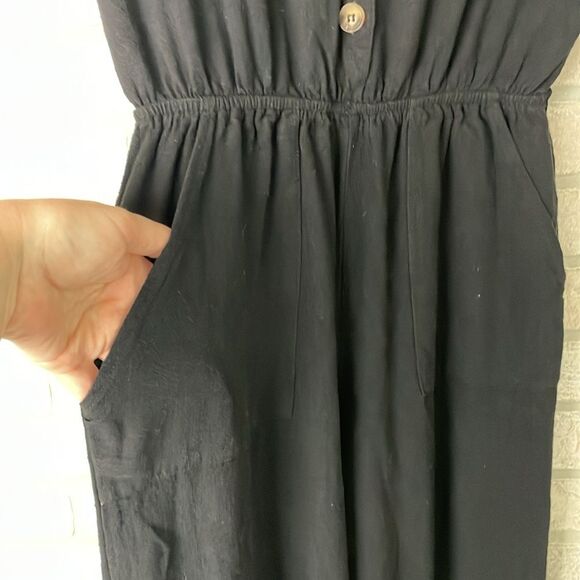 Allie Rose Black casual jumpsuit one piece size small viscose/linen - Picture 4 of 10